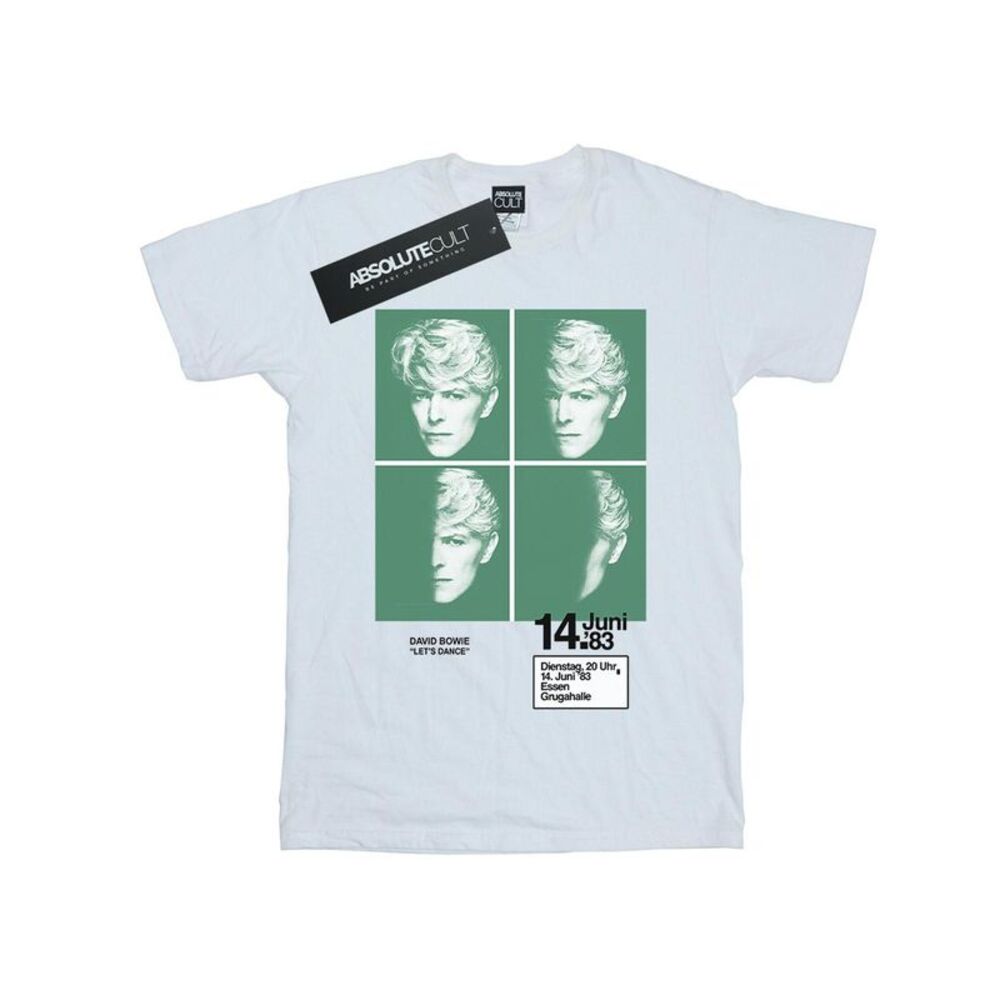 David Bowie Mens 1983 Concert Poster T-Shirt / White